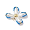 Two Tone Glass Seed Beaded Butterfly Pendants PALLOY-MZ00563-05-4