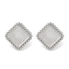 304 Stainless Steel Square Stud Earrings EJEW-D281-07S-1