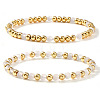 2Pcs 2 Styles Natural White Jade Beaded Stretch Bracelets TU5709-1-1