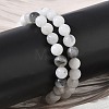 Natural Tourmalinated Quartz Round Beaded Stretch Bracelets GG-CBA12F1-02A-11-1