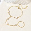 Brass Micro Pave Clear Cubic Zirconia Mittens Bracelets for Women BJEW-C156-02G-1