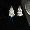 Brass & Crystal Rhinestone Hoop Earrings FS-WG0779A-01-3
