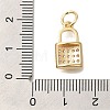 Brass Micro Pave Cubic Zirconia Pendants KK-Q001-15G-3