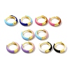 Classic Enamel Hoop Earrings EJEW-H091-03G-1