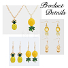 2 Sets 2 Style Alloy Pineapple Pendant Necklace & Dangle Earrings SJEW-FI0001-01-3