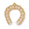 Glass Seed Beaded Horse Shoes Pendants PALLOY-MZ01179-01-1