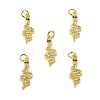 Brass Micro Pave Cubic Zirconia Pendants KK-E068-VB312-4