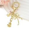 Brass Micro Pave Cubic Zirconia & Alloy Pendant Decorations HJEW-YW00460-02-1