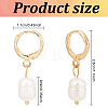 2 Pairs 2 Colors Plastic Imitaion Pearl Beaded Dangle Leverback Earrings EJEW-FI0001-03-2