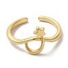 Star Rack Plating Brass Open Cuff Finger Rings for Women RJEW-L123-012G-2