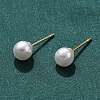 Brass ABS Imitation Pearl Stud Earrings EJEW-B132-01A-G-1