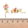 Brass Enamel Colorful Rose Flower European Dangle Charms KK-L256-09G-3