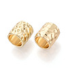 Textured Rack Plating Alloy Large Hole Beads PALLOY-T091-43G-2