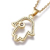 Brass Micro Pave Clear Cubic Zirconia Pendant Necklaces NJEW-R256-12-4