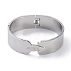 Non-Tarnish Word Love 304 Stainless Steel wide Hinged Bangles BJEW-G700-05P-2