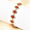 Brass Micro Pave Cubic Zirconia Link Bracelets BJEW-K278-02G-02-1