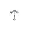 Flower 304 Stainless Steel Cubic Zirconia Eyebrow Barbell Rings WGF5FAC-02-1