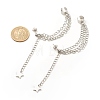 304 Stainless Steel Safety Chains Dangle Stud Earrings with Ear Cuff EJEW-JE04923-02-4