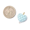 Opaque Acrylic Waffle Beadss with ABS Plastic Imitation Pearl Beads and Iron Flat Head Pins Pendants PALLOY-JF03776-2