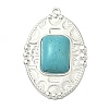 304 Stainless Steel with Dyed Synthetic Turquoise Pendants STAS-G374-05S-08-1