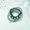 4Pcs 4 Style Natural Green Aventurine & Lava Rock & Synthetic Hematite Stretch Bracelets Set BJEW-JB08481-2