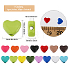 60Pcs 15 Colors Heart Spray Painted Alloy Beads FIND-CA0008-02-2