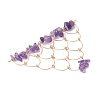 Natural Amethyst Chip Copper Wire Wrapped Connector Charms PALLOY-JF03030-06-3