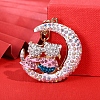 Alloy Rhinestone Keychains PW-WGFAFE5-01-1