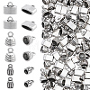 120Pcs 3 Styles Alloy Cord Ends FIND-WR0013-12-1