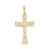 Brass Micro Pave Cubic Zirconia Pendants KK-F938-24E-G-1