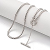 Brass Snake Chain Necklaces for Women NJEW-G084-01P-1