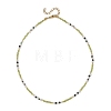 Natural Peridot Faceted Round Beaded Necklaces NJEW-JN06430-01-3