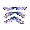 3Pcs Transparent Epoxy Resin Butterfly Wings Cabochons RESI-N045-11B-2