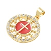 Religion Cross Brass Micro Pave Clear Cubic Zirconia Pendants CU-CBA83A6-03E-G03-2