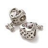 Alloy Rhinestone European Beads FIND-Q115-12P-2