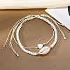 2Pcs Alloy Cowrie Shell Link Anklets WG853BB-06-2