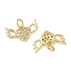 Brass Micro Pave Clear Cubic Zirconia Pendants KK-T085-16A-G-2