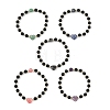 Natural Mixed Gemstone & Non-magnetic Synthetic Hematite Beaded Stretch Bracelets BJEW-JB14008-2