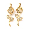 Brass Micro Pave Clear Cubic Zirconia Pendants KK-G543-05G-03-1