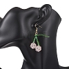 Cherry Glass Seed Beads & Acrylic Dangle Earrings EJEW-MZ00699-01-3