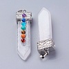 Natural Quartz Crystal with Synthetic & Natural Mixed Stone Chakra Big Pendants G-E415-A05-2