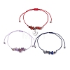 3Pcs Constellations Adjustable Nylon Cord Braided Bead Bracelets for Women Men BJEW-JB11325-10-4