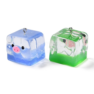 Luminous Transparent Resin Cartoon Pendants CRES-Z004-05-1