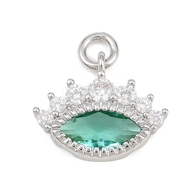 Brass Colorful Cubic Zirconia Pendants KK-E800-04P-1