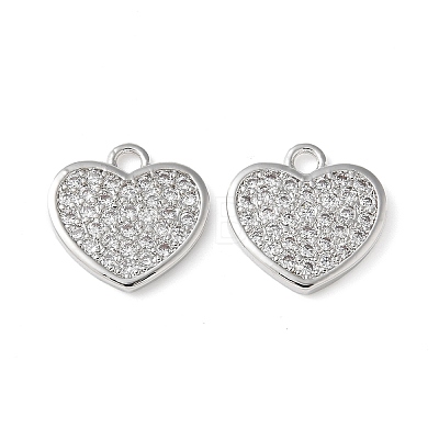 Brass Micro Pave Cubic Zirconia Charms KK-C086-07P-1