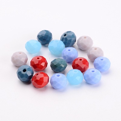 Mixed Imitation Jade Glass Beads X-GLAA-F001-10x8mm-M-1