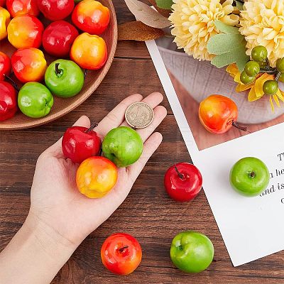 30Pcs 3 Colors Mini Foam Imitation Apples DJEW-CA0001-26-1