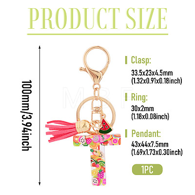 Fruit Series Letter Resin Keychains KEYC-TAC0033-02T-1