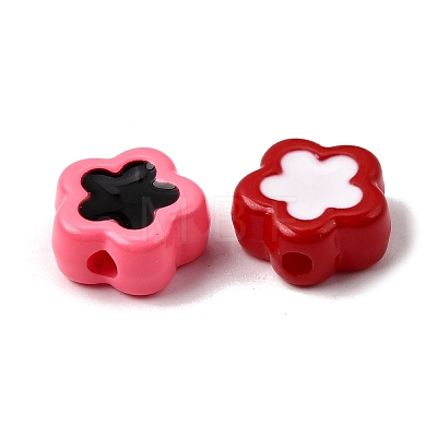 Baking Paint Opaque Acrylic Enamel Beads OACR-H060-02-1