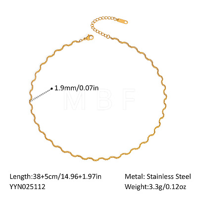 Stainless Steel Wavy Snake Chain Necklaces for Women MB0752-1-1